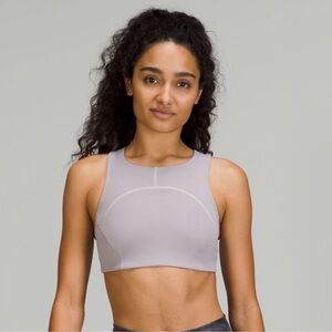 Lululemon Tough Train High Neck Bra‎ Sz 2 Mauve Grey Light Sage